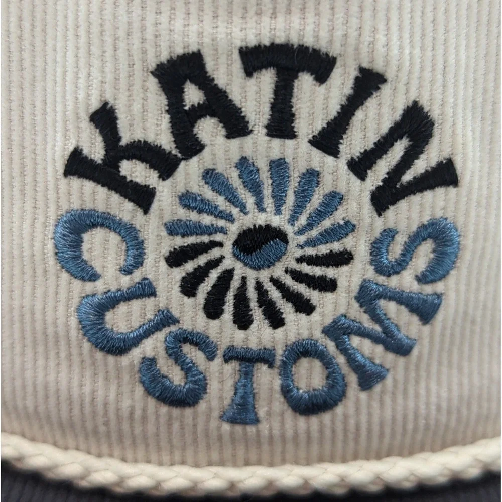 Katin Customs Wilona Corduroy Snapback Hat Cream Navy Blue FA25HTWIL-WHIB OS